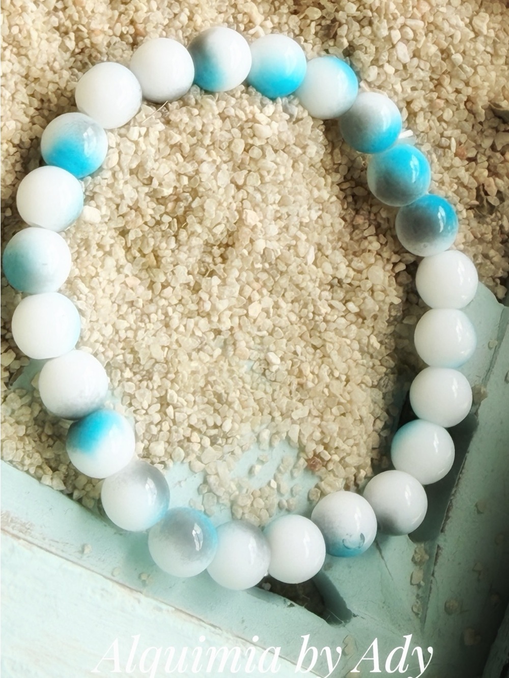 Alquimia White and Turquoise Beaded Bracelet